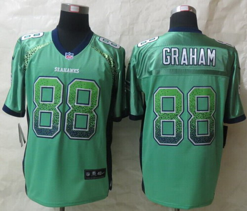 Nike Seattle Seahawks #88 Jimmy Graham Drift Fashion Green Elite Jersey 
