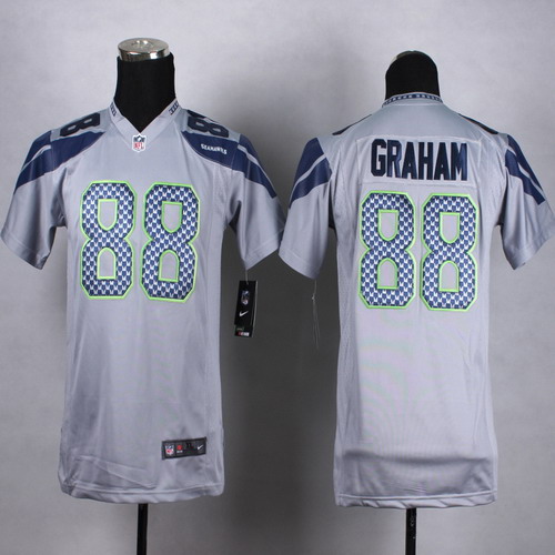 Nike Seattle Seahawks #88 Jimmy Graham Gray Game Kids Jersey