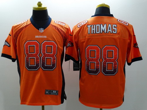 Nike Denver Broncos #88 Demaryius Thomas Drift Fashion Orange Elite Jersey