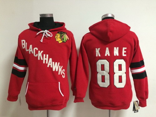 Old Time Hockey Chicago Blackhawks #88 Patrick Kane Red Womens Hoodie