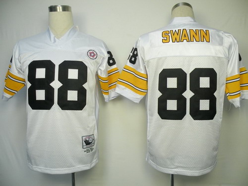 Pittsburgh Steelers #88 Lynn Swann White Throwback Jersey