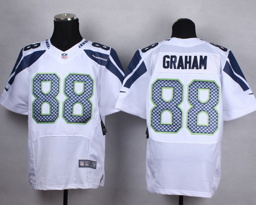 Nike Seattle Seahawks #88 Jimmy Graham White Elite Jersey