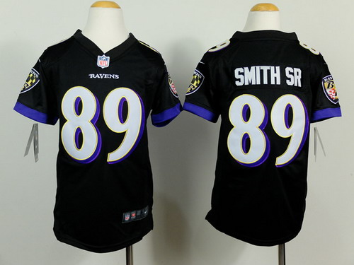 Nike Baltimore Ravens #89 Steve Smith Sr 2013 Black Game Kids Jersey