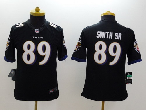 Nike Baltimore Ravens #89 Steve Smith Sr 2013 Black Limited Kids Jersey