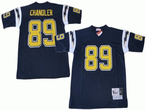 San Diego Chargers #89 Wes Chandler Dark Blue Throwback Jersey