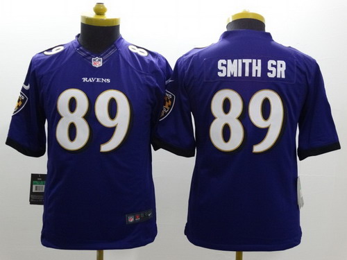 Nike Baltimore Ravens #89 Steve Smith Sr 2013 Purple Limited Kids Jersey