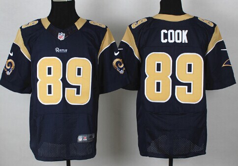 Nike St. Louis Rams #89 Jared Cook Navy Blue Elite Jersey