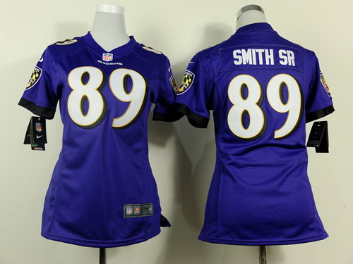 Nike Baltimore Ravens #89 Steve Smith Sr 2013 Purple Game Womens Jersey