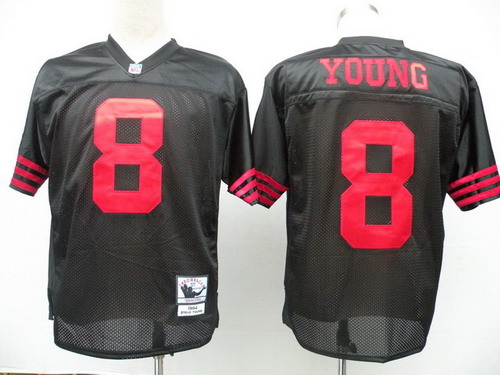 San Francisco 49ers #8 Steve Young Black Jersey