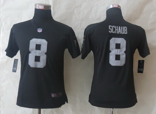 Nike Oakland Raiders #8 Matt Schaub Black Limited Womens Jersey