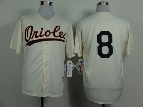 Baltimore Orioles #8 Cal Ripken 1954 Cream Jersey