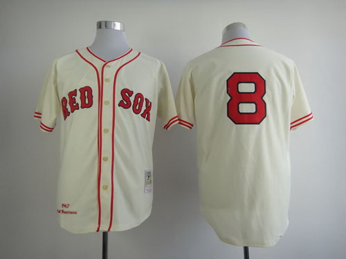 Boston Red Sox #8 Carl Yastrzemski 1967 Cream Throwback Jersey