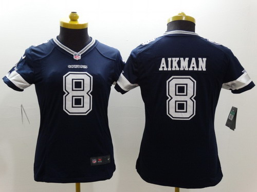 Nike Dallas Cowboys #8 Troy Aikman Blue Limited Womens Jersey