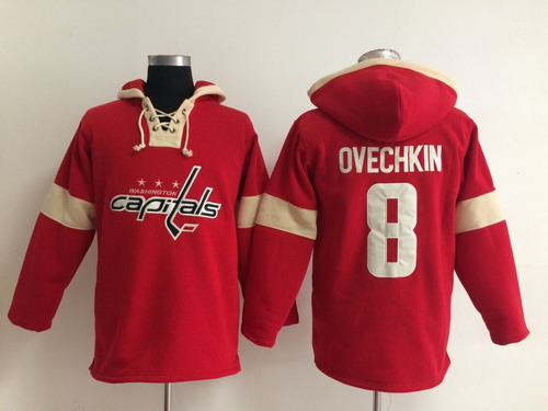 2014 Old Time Hockey Washington Capitals #8 Alex Ovechkin Red Hoodie