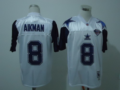 Dallas Cowboys #8 Troy Aikman White Thanksgivings 75TH Throwback Jersey