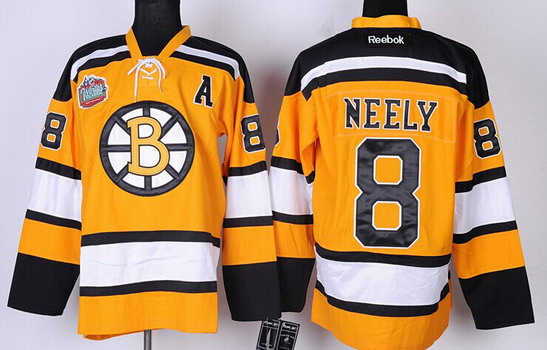 Boston Bruins #8 Cam Neely Yellow Jersey