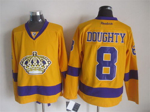 Los Angeles Kings #8 Drew Doughty Yellow Jersey