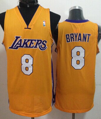 Los Angeles Lakers #8 Kobe Bryant Yellow Swingman Jersey