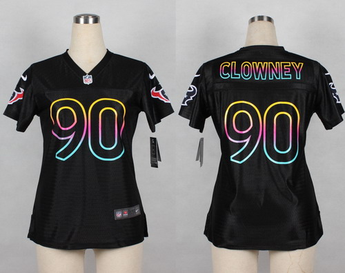 Nike Houston Texans #90 Jadeveon Clowney Pro Line Black Fashion Womens Jersey