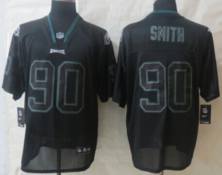 Nike Philadelphia Eagles #90 Marcus Smith Lights Out Black Elite Jersey
