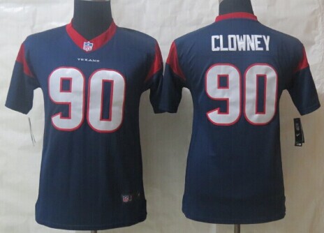 Nike Houston Texans #90 Jadeveon Clowney Blue Limited Kids Jersey
