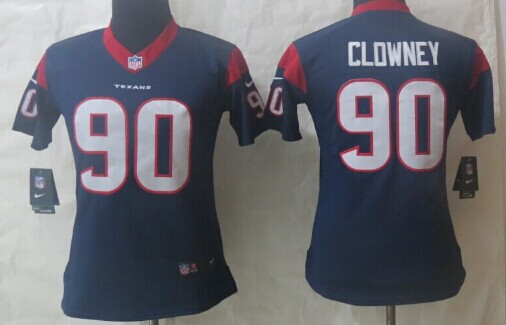 Nike Houston Texans #90 Jadeveon Clowney Blue Limited Womens Jersey