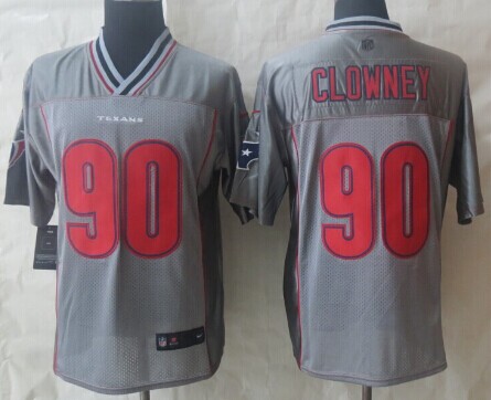 Nike Houston Texans #90 Jadeveon Clowney 2013 Gray Vapor Elite Jersey