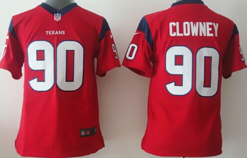 Nike Houston Texans #90 Jadeveon Clowney Red Game Kids Jersey