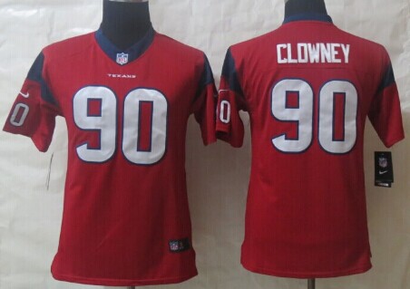 Nike Houston Texans #90 Jadeveon Clowney Red Limited Kids Jersey