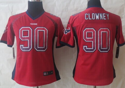 Nike Houston Texans #90 Jadeveon Clowney Drift Fashion Red Womens Jersey