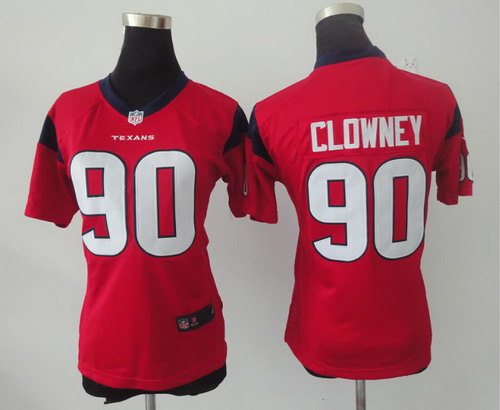 Nike Houston Texans #90 Jadeveon Clowney Red Game Womens Jersey
