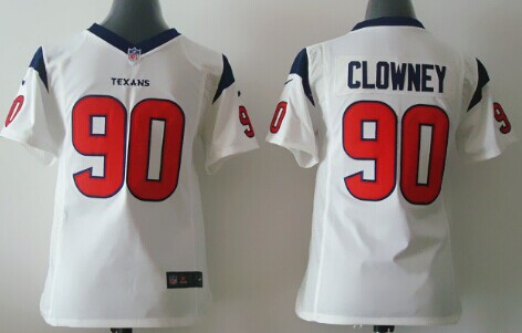 Nike Houston Texans #90 Jadeveon Clowney White Game Kids Jersey