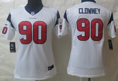 Nike Houston Texans #90 Jadeveon Clowney White Limited Kids Jersey