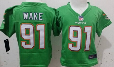 Nike Miami Dolphins #91 Cameron Wake 2013 Green Toddlers Jersey