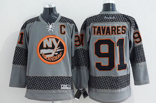 New York Islanders #91 John Tavares Charcoal Gray Jersey