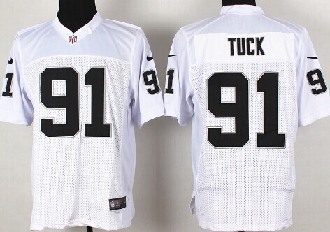Nike Oakland Raiders #91 Justin Tuck White Elite Jersey