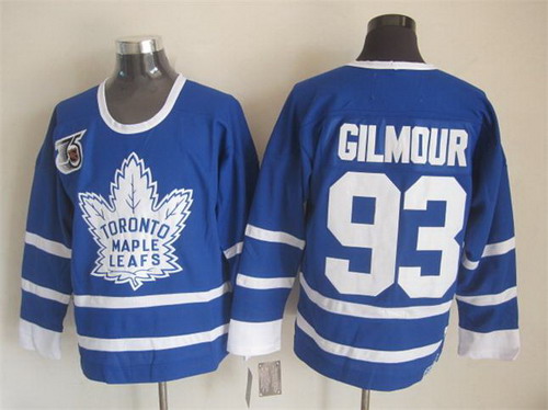Toronto Maple Leafs #93 Doug Gilmour Blue 75TH Throwback CCM Jersey
