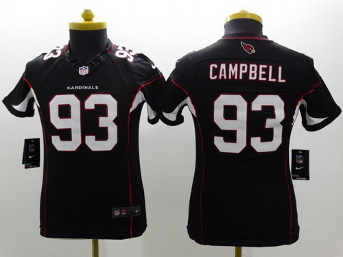 Nike Arizona Cardinals #93 Calais Campbell Black Limited Kids Jersey