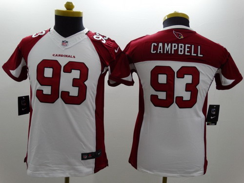 Nike Arizona Cardinals #93 Calais Campbell White Limited Kids Jersey