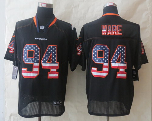 Nike Denver Broncos #94 DeMarcus Ware 2014 USA Flag Fashion Black Elite Jersey