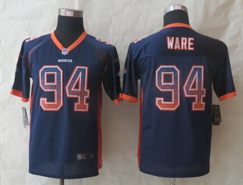 Nike Denver Broncos #94 DeMarcus Ware Drift Fashion Blue Kids Jersey