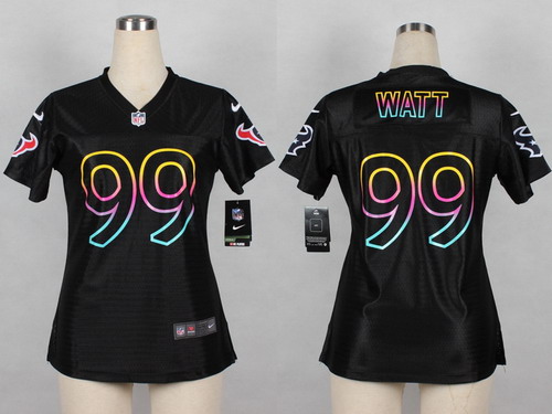 Nike Houston Texans #99 J.J. Watt Pro Line Black Fashion Womens Jersey