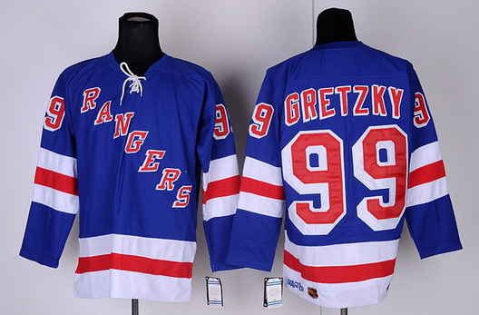 New York Rangers #99 Wayne Gretzky Light Blue Throwback CCM Jersey