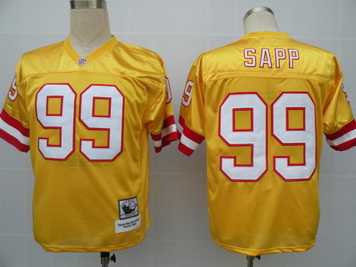 Tampa Bay Buccaneers #99 Warren Sapp Orange Throwback Jersey