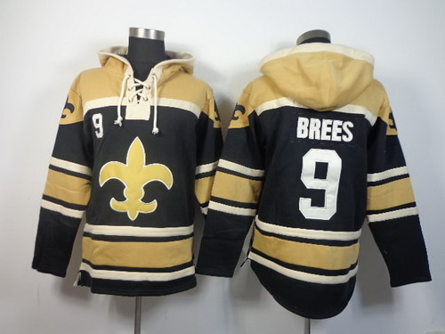 New Orleans Saints #9 Drew Brees 2014 Black Hoodie
