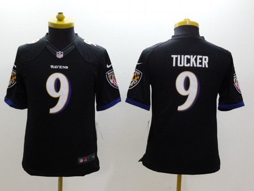 Nike Baltimore Ravens #9 Justin Tucker 2013 Black Limited Kids Jersey