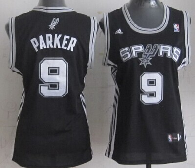 San Antonio Spurs #9 Tony Parker Black Womens Jersey