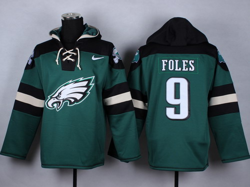 Nike Philadelphia Eagles #9 Nick Foles 2014 Dark Green Hoodie