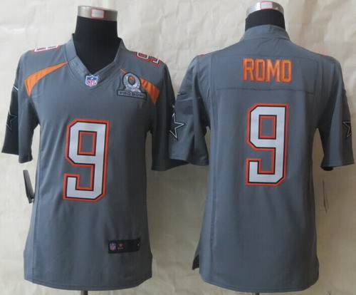 Nike Team Irvin Tony Romo Nike 2015 Pro Bowl Gray Elite Jersey