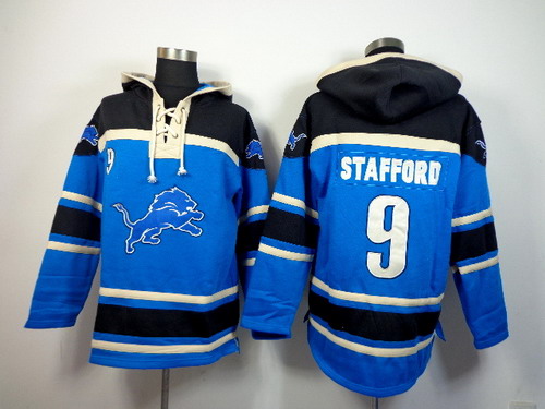 Detroit Lions #9 Matthew Stafford 2014 Light Blue Hoodie